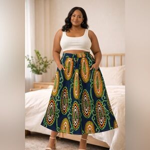 Printed A-Line Skirt with pockets